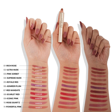 Swiss Beauty Select High On Shine Creamy Lipstick | With Mirror-shine finish | Enriched with Vitamin E | Shade- Admirer Plum, 1g |